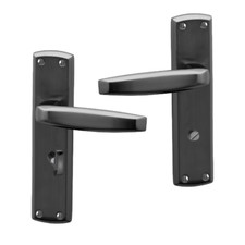 UAP Deco Lever on Backplate Internal Door Handle for Bathroom Lock in Nickel