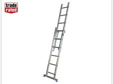Mac Allister 2.5m Aluminium 3-Way Combination Ladder In Silver Colour