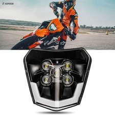 Cold White LED Headlight Hi/Lo Beam DRL 6000K For Dirt Bike SMC R 125 390 690