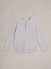 White Stuff Rib Henley Jersey Women�s Hailey Relaxed Ladies Buttoned Pyjama Top