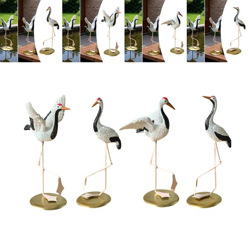 Resin iron crane ornament - iron,