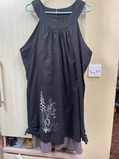 Miss Captain T42 Dress, Black & Grey with fancy Flowers Design To Front,