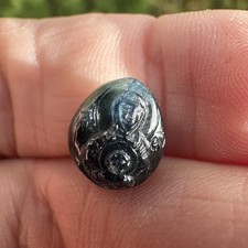 Sapphire Bead Mary And Jesus Cameo Carving Modern Copy Of A Byzantine Piece 6ct