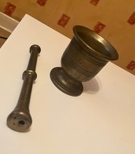 Large & Heavy Antique Brass Apothecary / Chemists Shop Pestle and Mortar c1900's