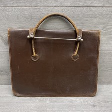 VINTAGE LEATHER REAL COWHIDE SATCHEL STYLE SHEET MUSIC BAG MADE IN ENGLAND