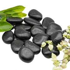 Black Polished Pebbles 30–50mm Decorative Stones for Garden, Plants, Aquarium
