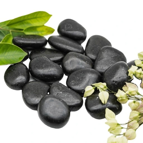 Black polished pebbles - polished,