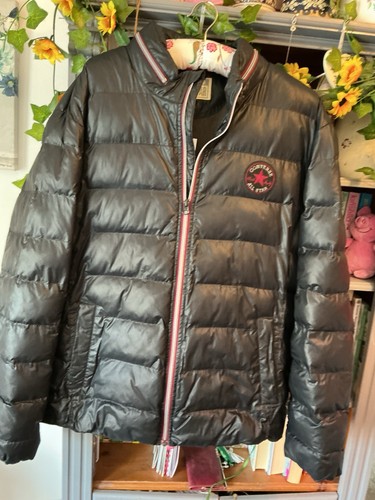 Converse black hooded puffa - converse,