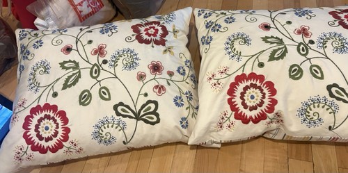 Ikea embroidered floral lumbar - ikea,