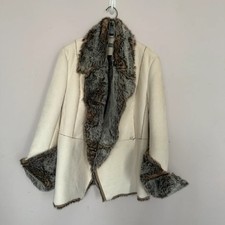 Gharani Strok size 10 faux fur & faux suede coat jacket