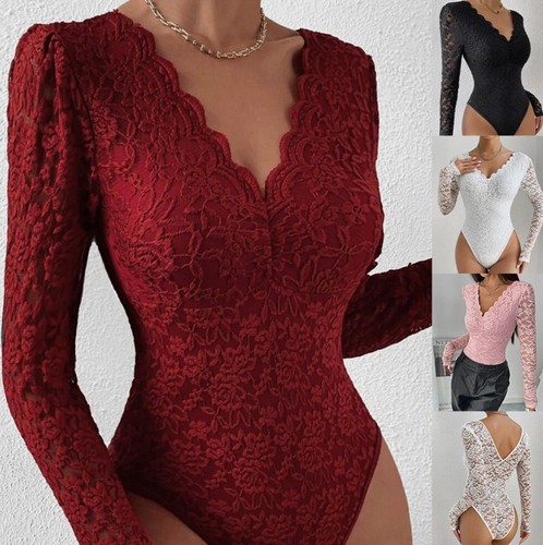 Womens neck bodysuit tops - womens, v
