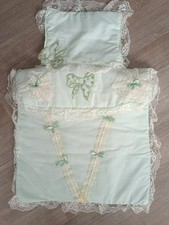 HANDMADE PRAM QUILT AND PILLOW