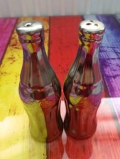 Coca-Cola Salt and Pepper Shakers Bottle Chrome Effect Retro Diner VGC