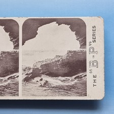 Stereoscope Card 3D Real Photo C1900 Durban South Africa Cave Rock Bluff Coast