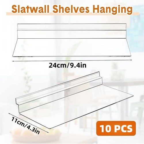 Slatwall shelves acrylic - 10×,
