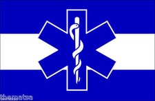 EMT PARAMEDIC THIN WHITE LINE FLAG 5" HELMET BUMPER STICKER DECAL MADE IN USA