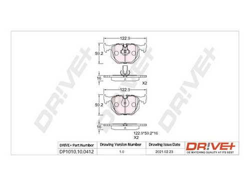 Brake pad set disc - pad,