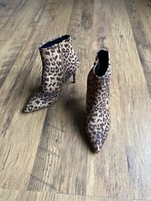 NEXT Ladies High Heel Shoes Leopard Print Sz 6.5 Side Zip Fastening Brand New