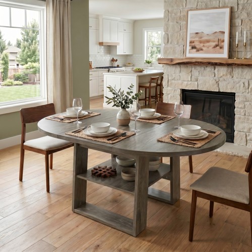 Extendable round dining - round,