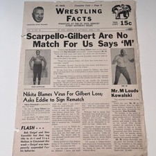 Kowalski Mr. M Gilbert Scarpello Apr 7 1962 Wrestling Facts Program & Card V1-3
