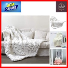 Chunky Knitted Throw Blanket