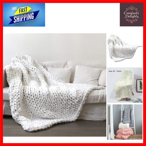 Chunky knitted throw blanket - chunky,