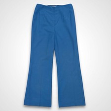 Women’s Vintage 70s 80s Jarger Wool Cashmere Flares Trousers Blue - W:25 x L:30