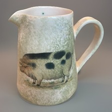 Vintage Moorlands Pottery Jug Yorkshire With A Gloucestershire Old Spot pig 5”