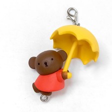 Japan Miffy Capsule Toy Linkable Figure Charm Keychain Boris w/ Umbrella H 4 cm