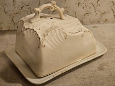 vintage Large Semi Porcelain HENRY ALCOCK pottery Cheese Dish