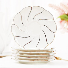 6 Pc Porcelain Tea Saucers - 6