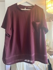 M&S Tunic Top Tshirt Burgundy