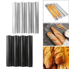 4 Wave Baguette Baking Tray Bread Mold French Loaf Tin Non-Stick Cake Plate Tool