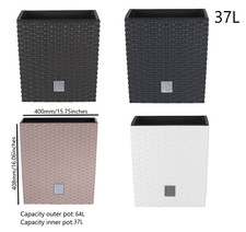 Plant Flower Pot Square Rattan