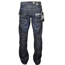 MENS ENZO BY ETO DARK BLUE FASHION JEAN GREAT DETAIL EZ 244 - DARK BLUE DENIM
