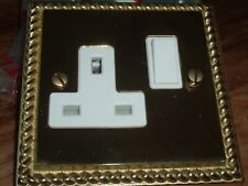 Georgian Brass Rope Electrical Switched Sockets made by Essex brass for Volex