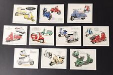 LAMBRETTA VESPA HEINKEL ZUNDAPP BSA NSU SET OF 10 COLLECTORS CARDS GOLDEN ERA