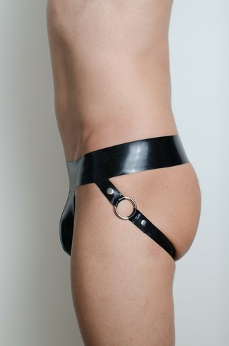 Latex hooped jockstrap new - jockstrap,