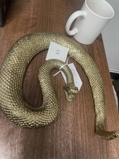 Gold Snake Serpent Home Decor Accessory Reptile Ornament Sculpture