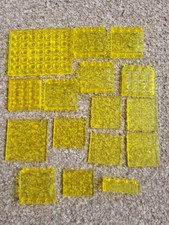 16x Lego Vintage Yellow Baseplates Window Glass Pieces Classic MOC Bundle