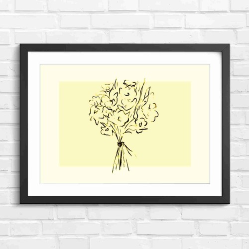 Minimalist line drawing - minimalist, floral