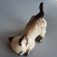 Vintage Seneshall Pottery Ceramic cat kitten figurine hand painted 1960s British