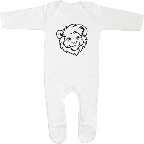 Lion portrait baby sleepsuit - portrait',