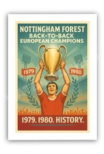Nottingham Forest Poster A4 | 1979 & 1980 European Cup Football Art Print