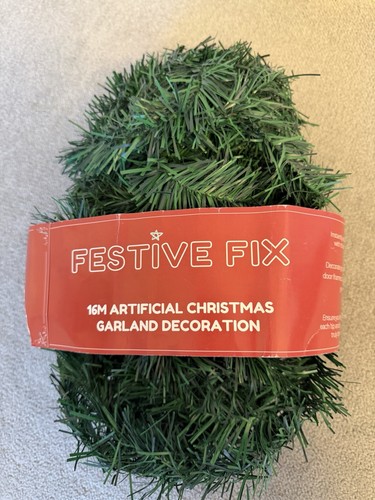 16m green christmas - green, garland
