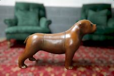 STUNNING MEDIUM LIBERTY'S LONDON OMERSA BROWN LEATHER DOG FOOTSTOOL STOOL