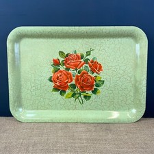 VINTAGE WORCHESTER WARE FLORAL RECTANGULAR METAL SERVING LAP TRAY