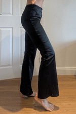 LOOK ! ❤️Bay Vintage 90s Size 10  Stretch Satin Flared  Split Leg Trousers 