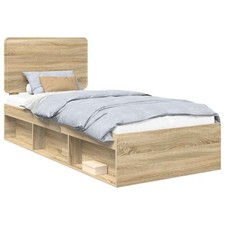 Bed Frame with Headboard Solid