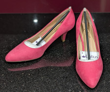 Ladies Lotus Hot Pink Suedette Court Shoes Kitten Heel Size 4.5 (UK) New Unworn